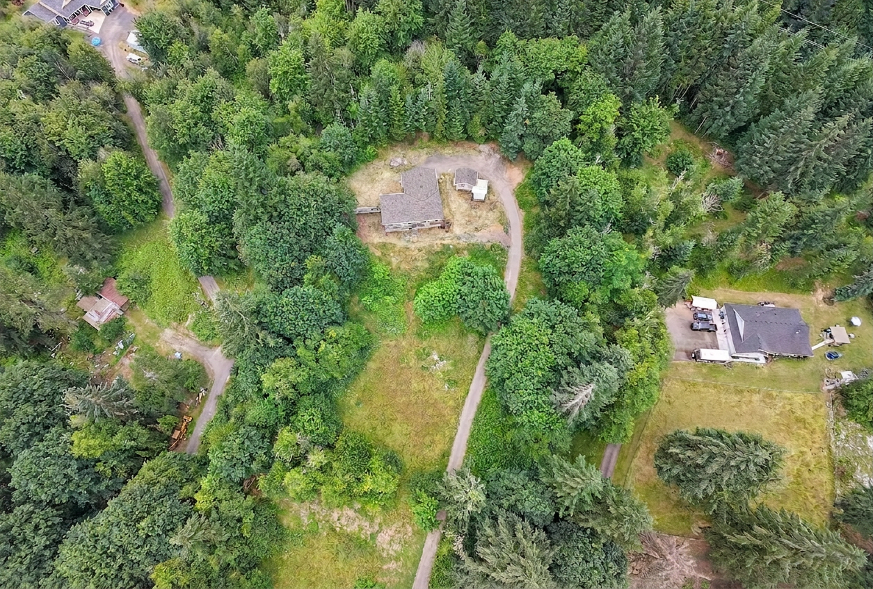 Aerial drone photography of a property